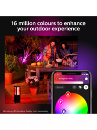 Philips Hue White and Colour Ambiance Econic LED Smart Outdoor Wall Lantern, Black - thumbnail 3