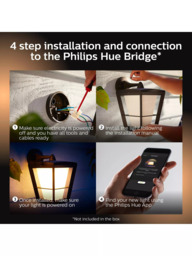 Philips Hue White and Colour Ambiance Econic LED Smart Outdoor Wall Lantern, Black - thumbnail 6