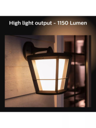 Philips Hue White and Colour Ambiance Econic LED Smart Outdoor Wall Lantern, Black - thumbnail 5