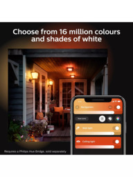 Philips Hue White and Colour Ambiance Econic LED Smart Outdoor Wall Lantern, Black - thumbnail 4