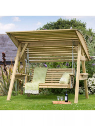 Zest Miami 2-Seater Wooden Garden Swing Seat, Natural - thumbnail 5