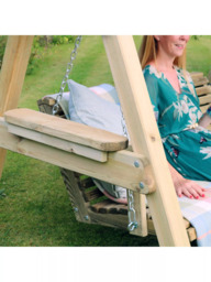 Zest Miami 2-Seater Wooden Garden Swing Seat, Natural - thumbnail 6