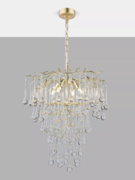 Laura Ashley Willlow Crystal Chandelier Ceiling Pendant Light, Champagne - thumbnail 3