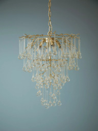 Laura Ashley Willlow Crystal Chandelier Ceiling Pendant Light, Champagne - thumbnail 2