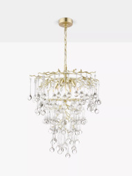Laura Ashley Willlow Crystal Chandelier Ceiling Pendant Light, Champagne - thumbnail 4