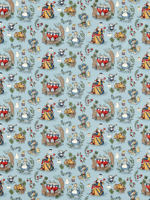 Disney Home x Sanderson Alice Made to Measure Curtains or Roman Blind, Puddle Blue - image 1