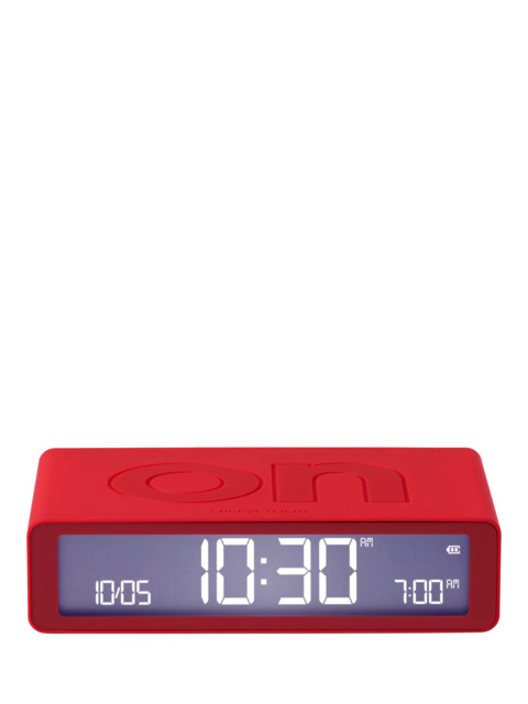 Lexon Flip Classic LCD Digital Alarm Clock, Red - image 1