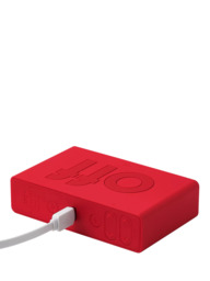 Lexon Flip Classic LCD Digital Alarm Clock, Red - thumbnail 3
