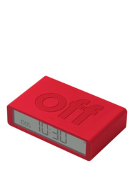 Lexon Flip Classic LCD Digital Alarm Clock, Red - thumbnail 2
