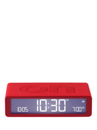Lexon Flip Classic LCD Digital Alarm Clock, Red - thumbnail 1