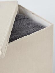John Lewis Polyester Lidded Storage Boxes, Pack of 2, Ecru - thumbnail 3