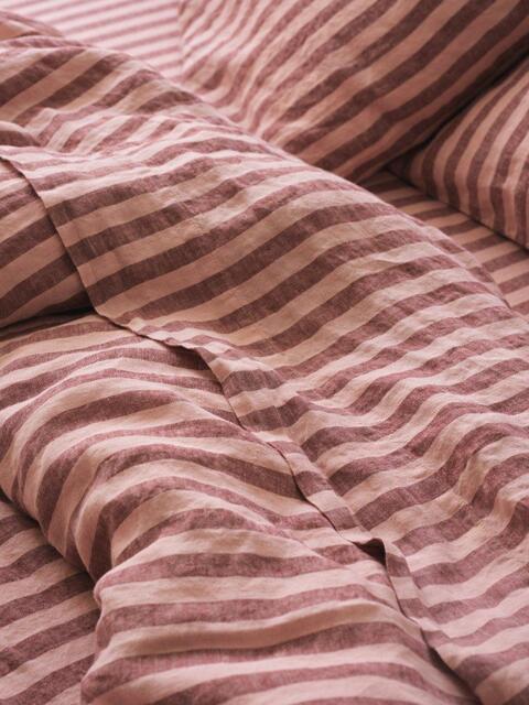 Piglet in Bed Pembroke Stripe Linen Flat Sheet - image 1