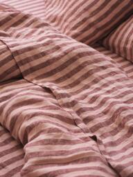 Piglet in Bed Pembroke Stripe Linen Flat Sheet - thumbnail 1