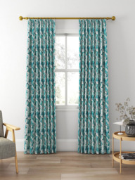 Clarke & Clarke Acanthus Made to Measure Curtains or Roman Blind, Teal - thumbnail 3