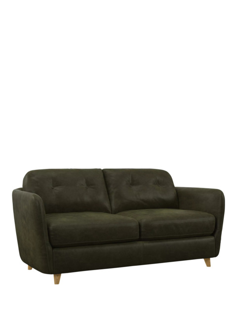 John Lewis Arlo Medium 2 Seater Leather Sofa Bed, Light Leg - image 1