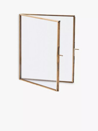 Nkuku Danta Folding Photo Frame, Antique Brass - thumbnail 3