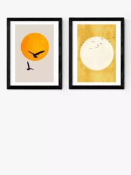 EAST END PRINTS Kubistika 'Golden Sun' Framed Print, Set of 2 - thumbnail 1