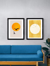 EAST END PRINTS Kubistika 'Golden Sun' Framed Print, Set of 2 - thumbnail 2