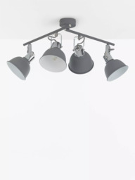 John Lewis SES LED 4 Spotlight Ceiling Bar, Grey - thumbnail 5