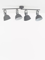 John Lewis SES LED 4 Spotlight Ceiling Bar, Grey - thumbnail 2