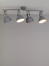 John Lewis SES LED 4 Spotlight Ceiling Bar, Grey - thumbnail 1