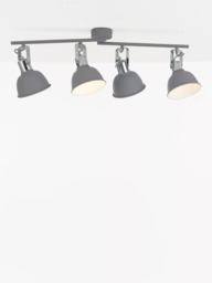 John Lewis SES LED 4 Spotlight Ceiling Bar, Grey - thumbnail 4