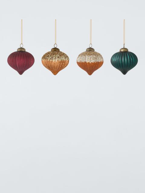 John Lewis Glass Onion Baubles, Box of 9, Gold/Purple - image 1