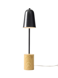 west elm Liam Wood Base Table Lamp, Black - thumbnail 4