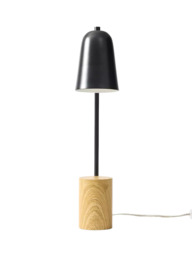 west elm Liam Wood Base Table Lamp, Black - thumbnail 3