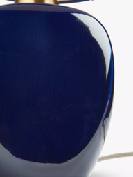 John Lewis X Collagerie Ikat Stripe Print Small Faceted Ceramic Table Lamp, Blue - thumbnail 5