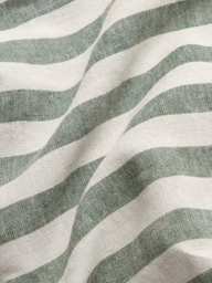 Piglet in Bed Pembroke Stripe Linen Blend Flat Sheet - thumbnail 2