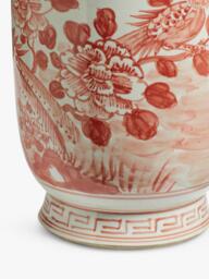 OKA Fenghuang Narrow Indoor Porcelain Planter, H34cm, Chinese Red - thumbnail 4