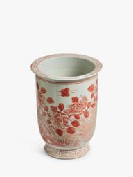 OKA Fenghuang Narrow Indoor Porcelain Planter, H34cm, Chinese Red - thumbnail 2