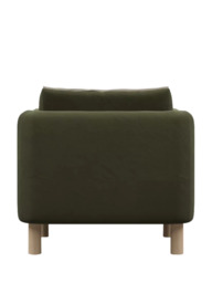 Cozmo Cozy Armchair, Dark Green Velvet Natural Piping - thumbnail 5