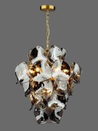 Där Genoa 8 Light Pendant Ceiling Light, Brass/Smoke - thumbnail 6
