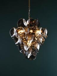 Där Genoa 8 Light Pendant Ceiling Light, Brass/Smoke - thumbnail 2