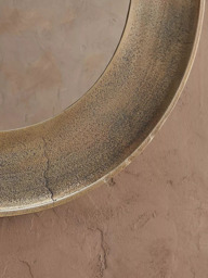 nkuku Yakira Round Wall Mirror, Antique Brass - thumbnail 2