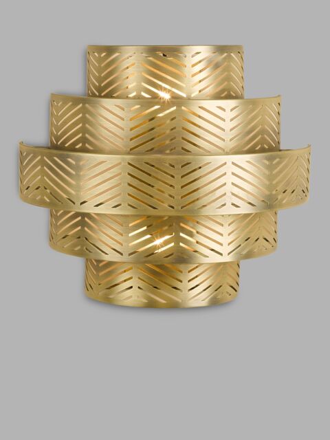 John Lewis Herringbone Wall Light, Antique Brass