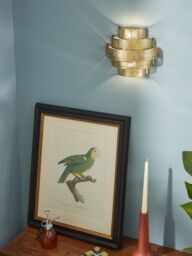 John Lewis Herringbone Wall Light, Antique Brass - thumbnail 2