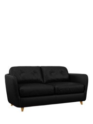 John Lewis Arlo Medium 2 Seater Leather Sofa Bed, Light Leg