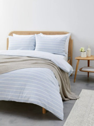 John Lewis Pyjama Stripe Pure Cotton Weave Duvet Cover Set