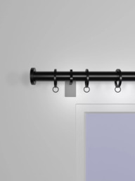 John Lewis Made to Order Select Curtain Pole with Rings and Disc Finial, Wall Fix, Dia.25mm - thumbnail 3