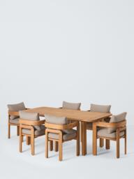 John Lewis Terra Teak Wood Rectangular Garden Dining Table, 201cm - thumbnail 5