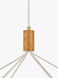 John Lewis Spindle 6 Arm Ceiling Light, Walnut/Antique Brass - thumbnail 6