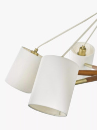 John Lewis Spindle 6 Arm Ceiling Light, Walnut/Antique Brass - thumbnail 5
