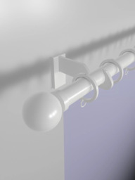 John Lewis Made to Order Select Curtain Pole with Rings and Ball Finial, Wall Fix, Dia.25mm - thumbnail 4