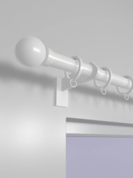 John Lewis Made to Order Select Curtain Pole with Rings and Ball Finial, Wall Fix, Dia.25mm - thumbnail 2