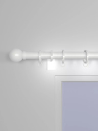 John Lewis Made to Order Select Curtain Pole with Rings and Ball Finial, Wall Fix, Dia.25mm - thumbnail 3