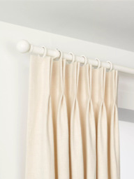 John Lewis Made to Order Select Curtain Pole with Rings and Ball Finial, Wall Fix, Dia.25mm