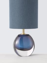 John Lewis Redden Glass Base Table Lamp, Blue - thumbnail 4